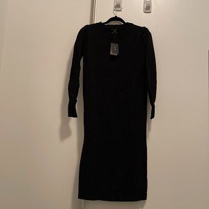 Black wool dress